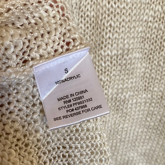 Hippie Rose Women's V Neck Cream Sweater - Picture 5 of 5